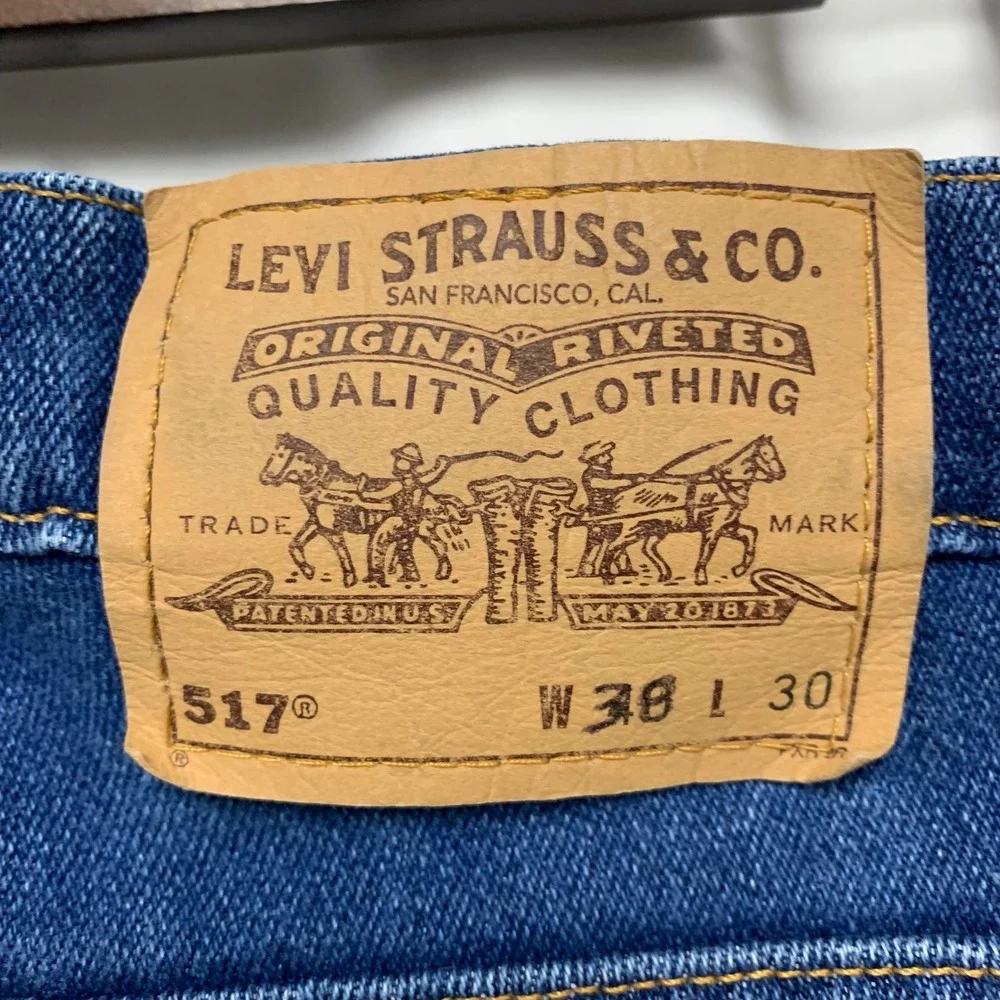 Levi's 517 Bootcut Jeans Men 40x30 (37x29) Dark Wash Orange Tab Vintage Made USA